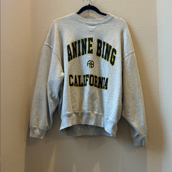 Anine Bing Jaci Cotton Logo Sweatshirt M - Picture 2 of 10